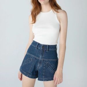 NWT Unpublished Nora High Rise A-Line Denim Shorts